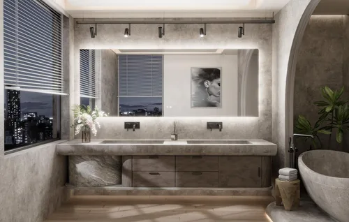 Vista 7 de TETOTE - Espejo retroiluminado de 84 x 32 pulgadas con luces LED para baño, antiempañante, espejo iluminado regulable (horizontal/vertical), espejo